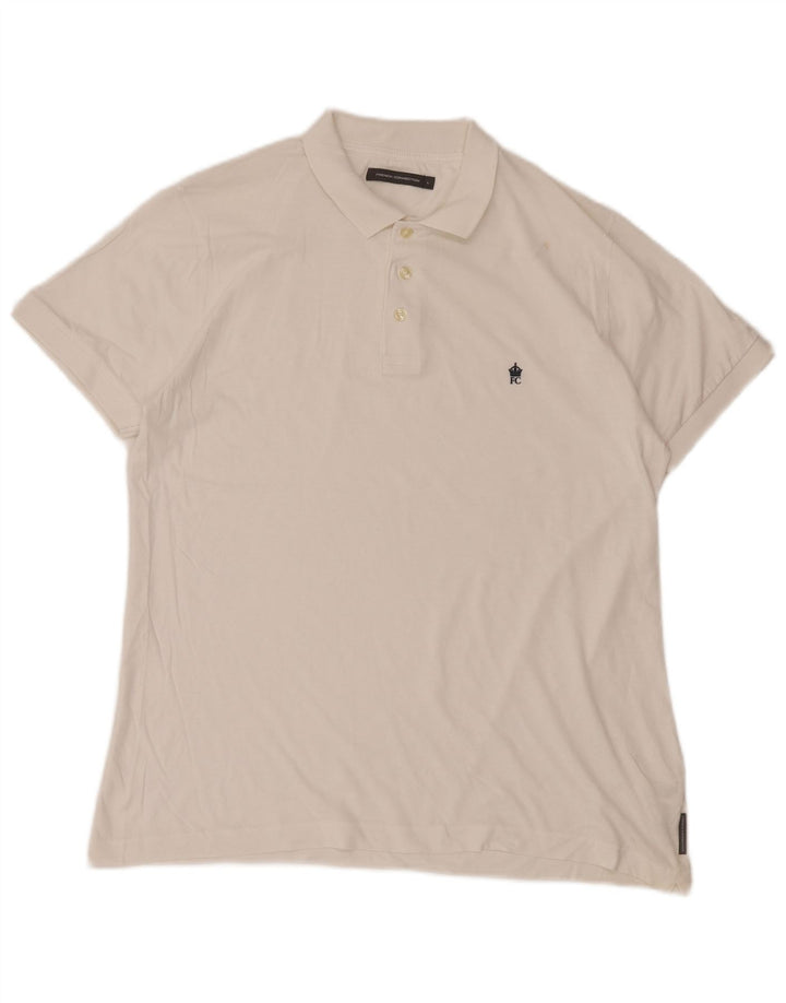 French Connection Herre poloshirt Large Off White Bomuld