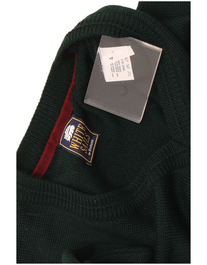 Hvide sejl Herre V-hals sweater Stor grøn uld