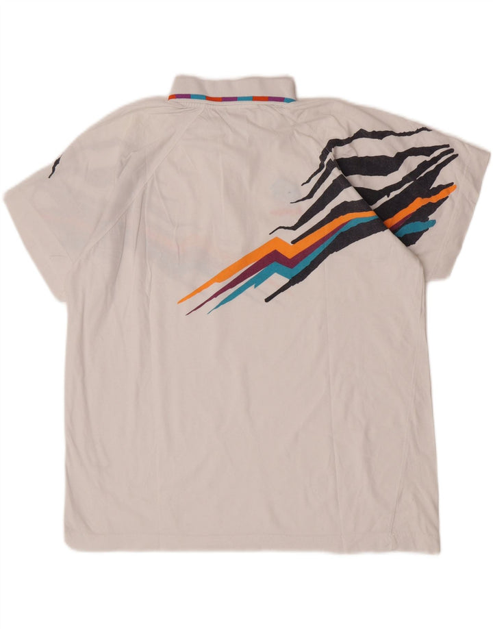 Lotto Herre Grafisk Polo Shirt Stor Hvid Bomuld