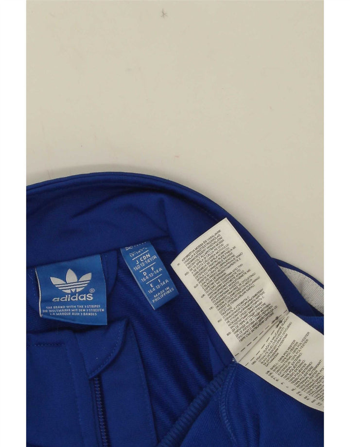Adidas drenge grafisk træningsdragt topjakke 13-14 år blå polyester
