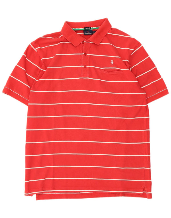 Conte of Florence Herre Slim Fit Polo Shirt 2XL rødstribet bomuld