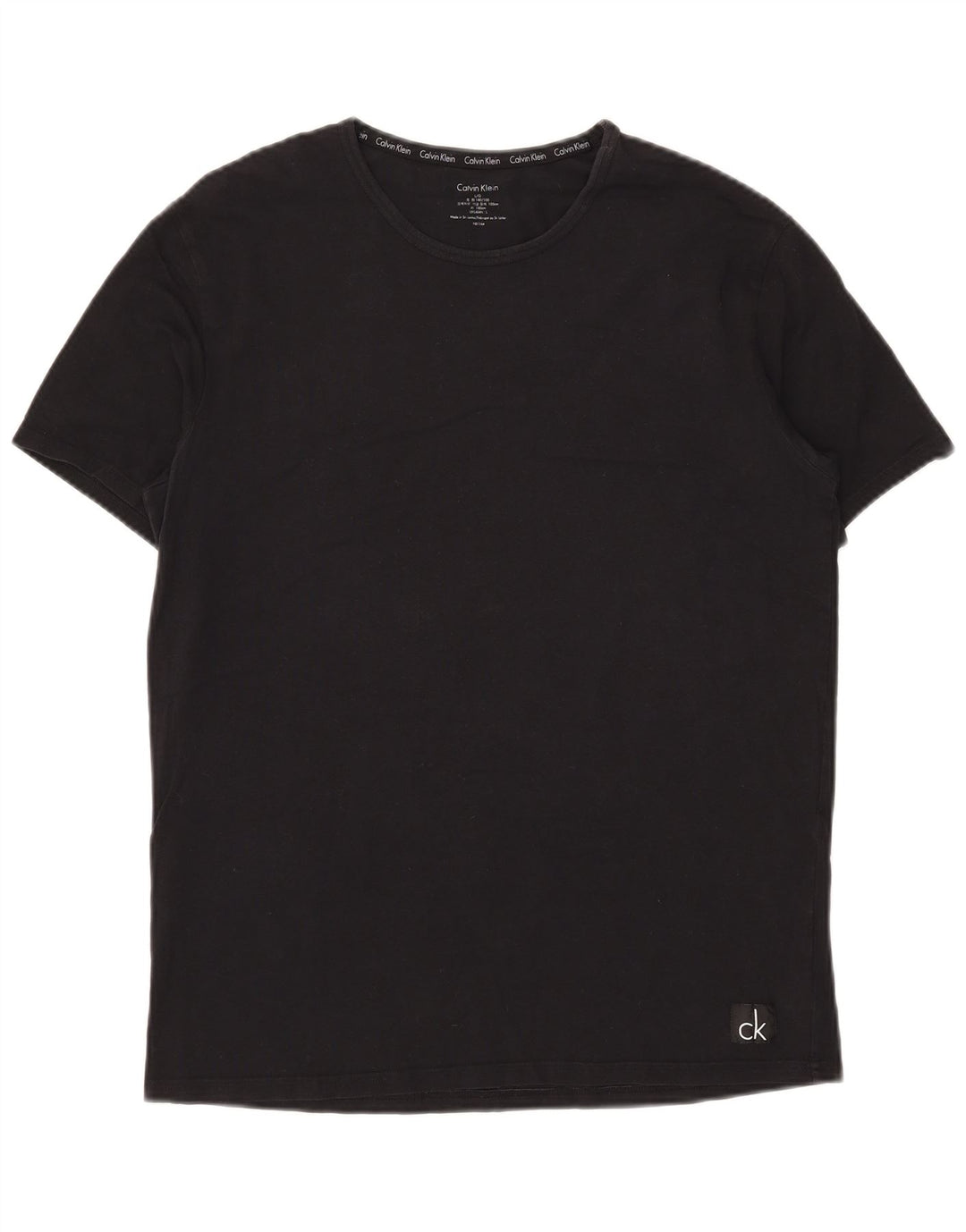 Calvin Klein Herre T-Shirt Top Stor Sort Bomuld