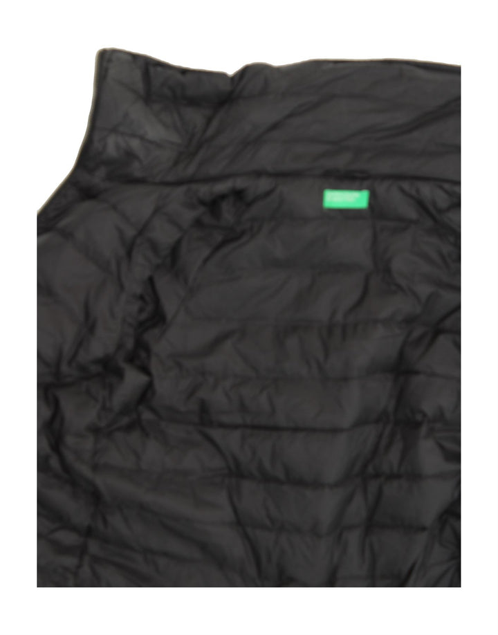 BENETTON Girls Knit Bomber Jacket 9-10 Years Black Vintage Benetton and Second-Hand Benetton from Messina Hembry 