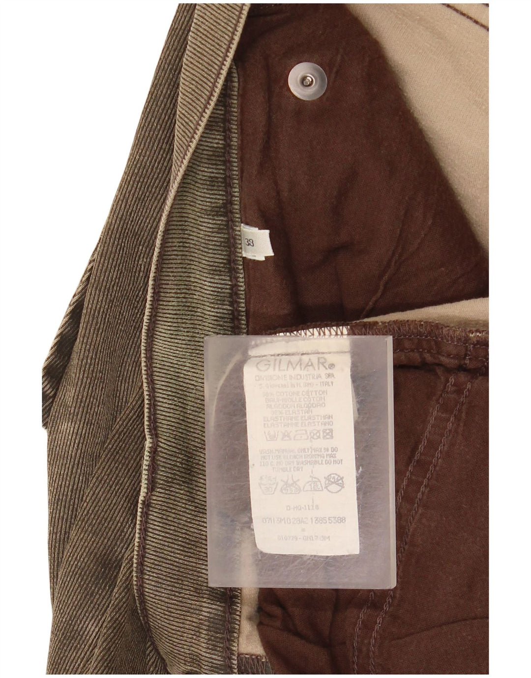 ICEBERG Straight Jeans til mænd W38 L27 Khaki Bomuld