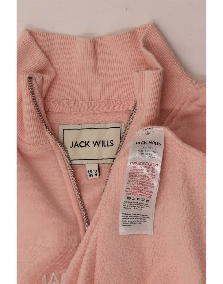 Jack Wills Dame Oversized Grafisk Sweatshirt Jumper UK 10 Small Pink