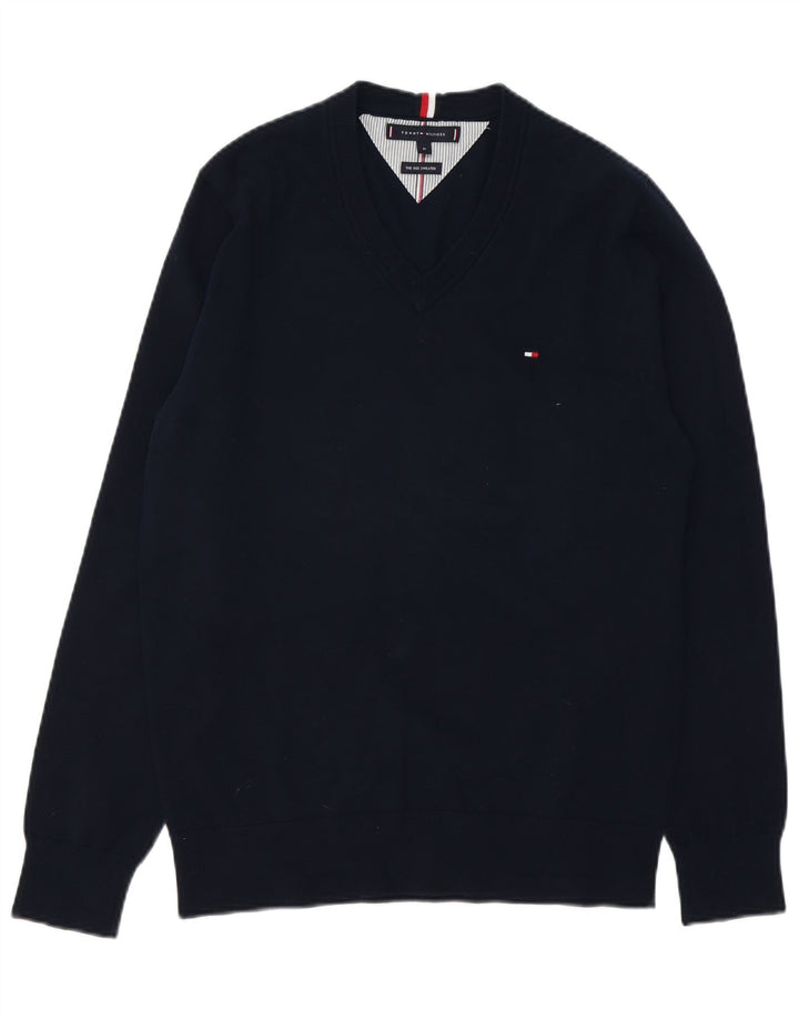 Tommy Hilfiger Herre V-hals sweater Medium Navy Blue
