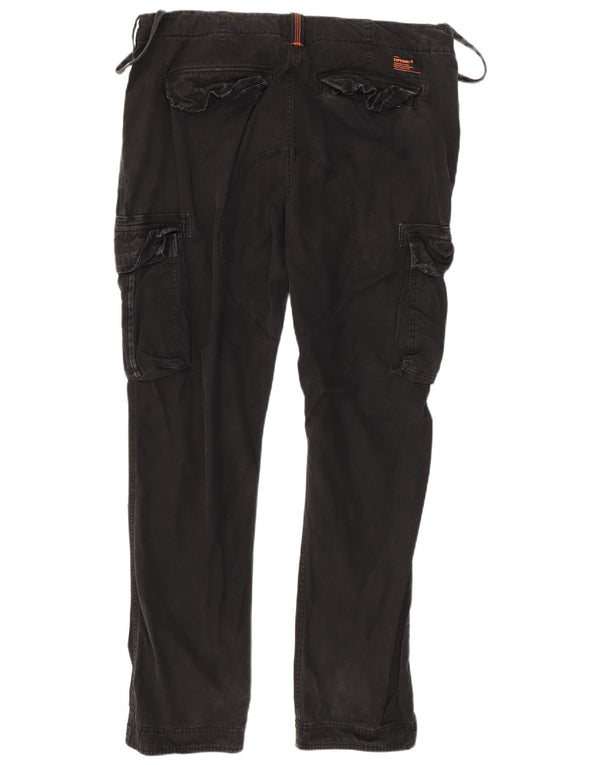 Superdry Slim Cargo Bukser til mænd 2XL W42 L33 Sort Bomuld