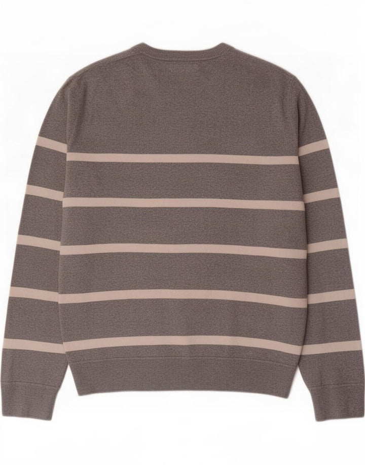 Gap Herre V-hals sweater mellemgrå stribet bomuld