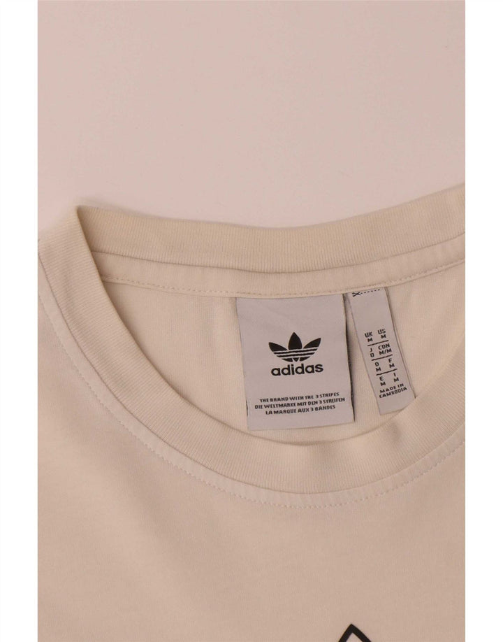 Adidas grafisk t-shirt til mænd, medium off white bomuld