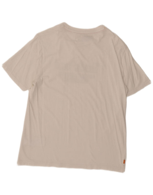 Timberland Herre grafisk T-shirt top mellem hvid bomuld