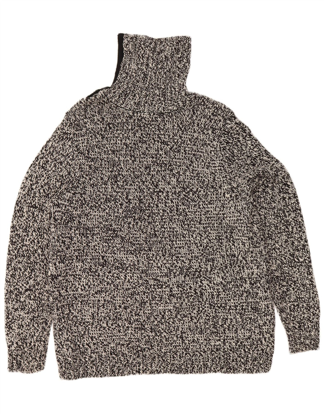 Chaps Dame Roll Neck Jumper Sweater UK 18 XL Sort Flecked Bomuld