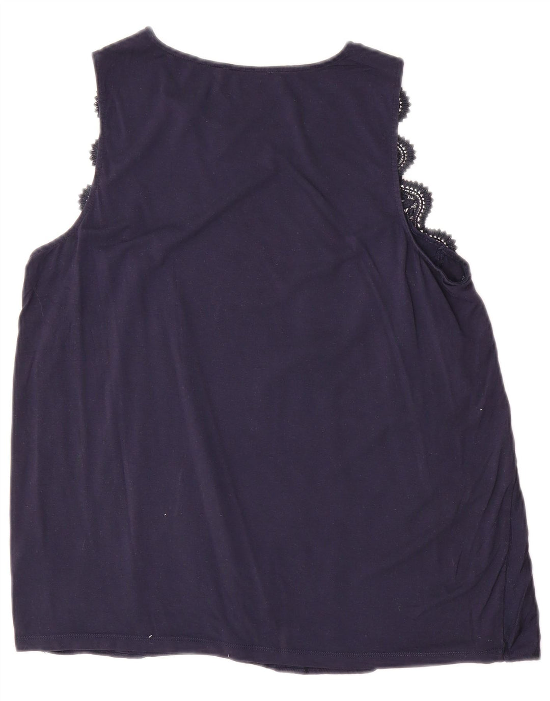MARKS & SPENCER Womens Vest Top UK 14 Medium  Navy Blue Viscose