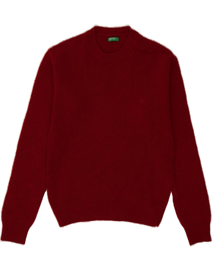 BENETTON Womens Crew Neck Jumper Sweater UK 14 Medium Red Vintage Benetton and Second-Hand Benetton from Messina Hembry 