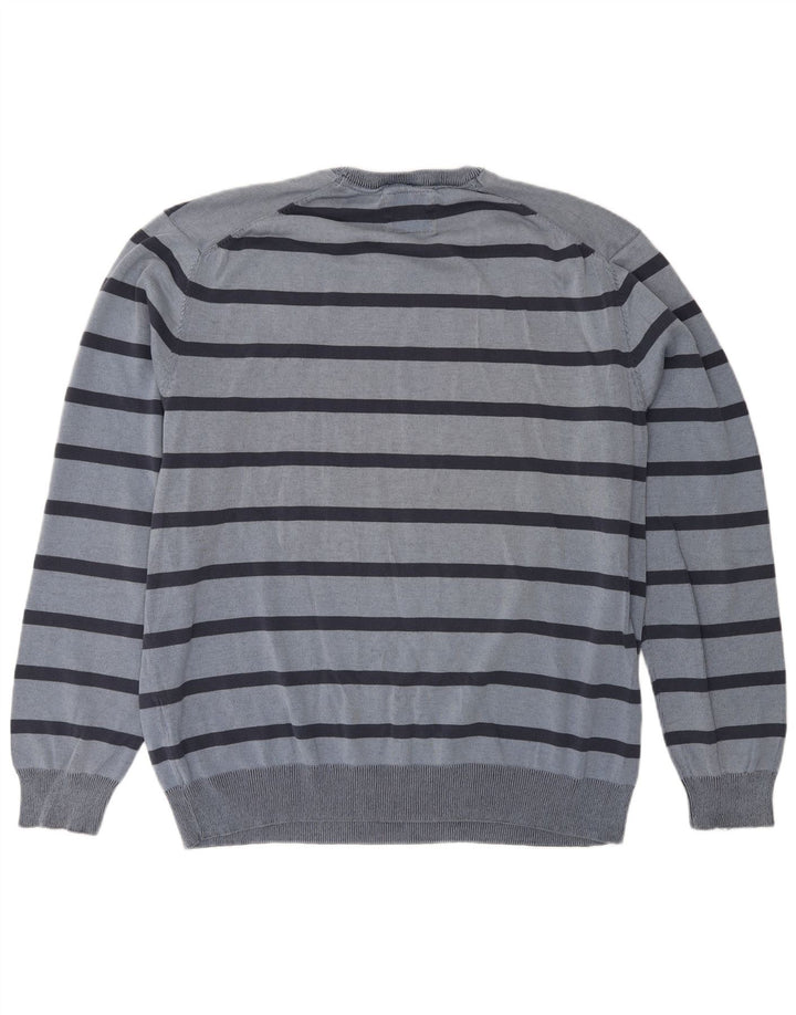 Canda Herre Crew Neck Jumper Sweater 2XL Blå Stribet