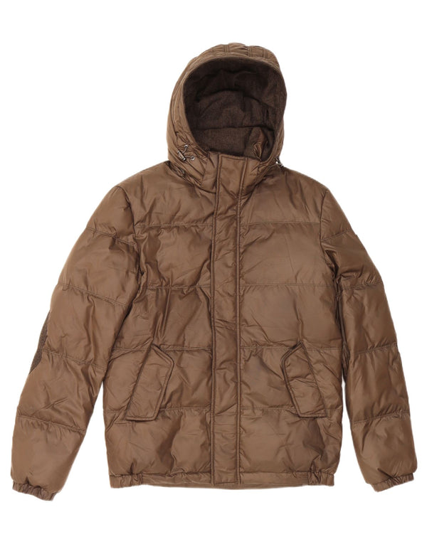 Guess Herre hættepolstret jakke UK 34 XS brun polyester