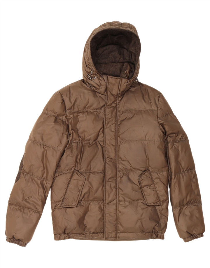Guess Herre hættepolstret jakke UK 34 XS brun polyester