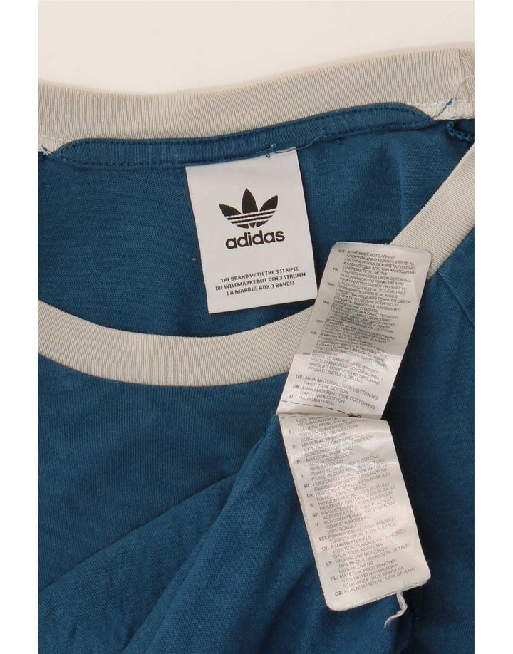 Adidas T-shirt top mellemblå bomuld til mænd