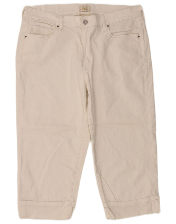 LEVI'S Dame 515 Capri Jeans US 14 Large W36 L20 Hvid Bomuld