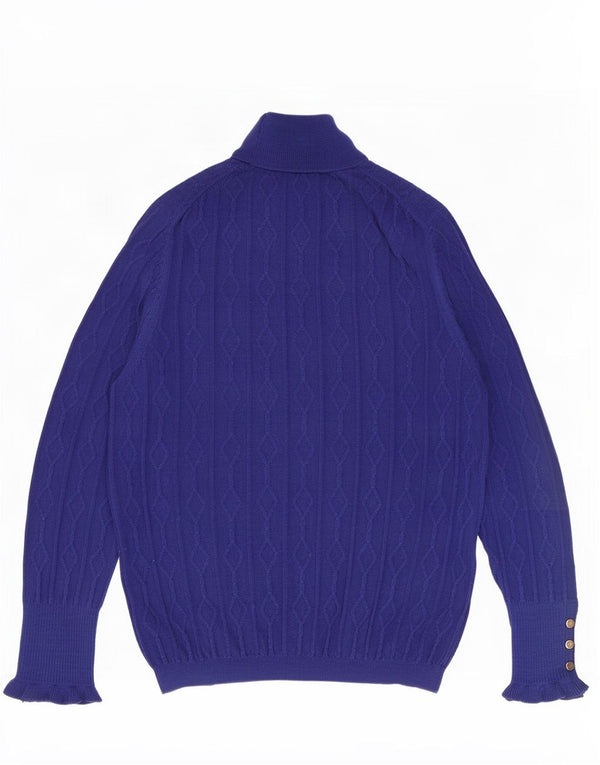 Viyella Womens Roll Neck Jumper Sweater UK 18 XL Navy Blue Wool