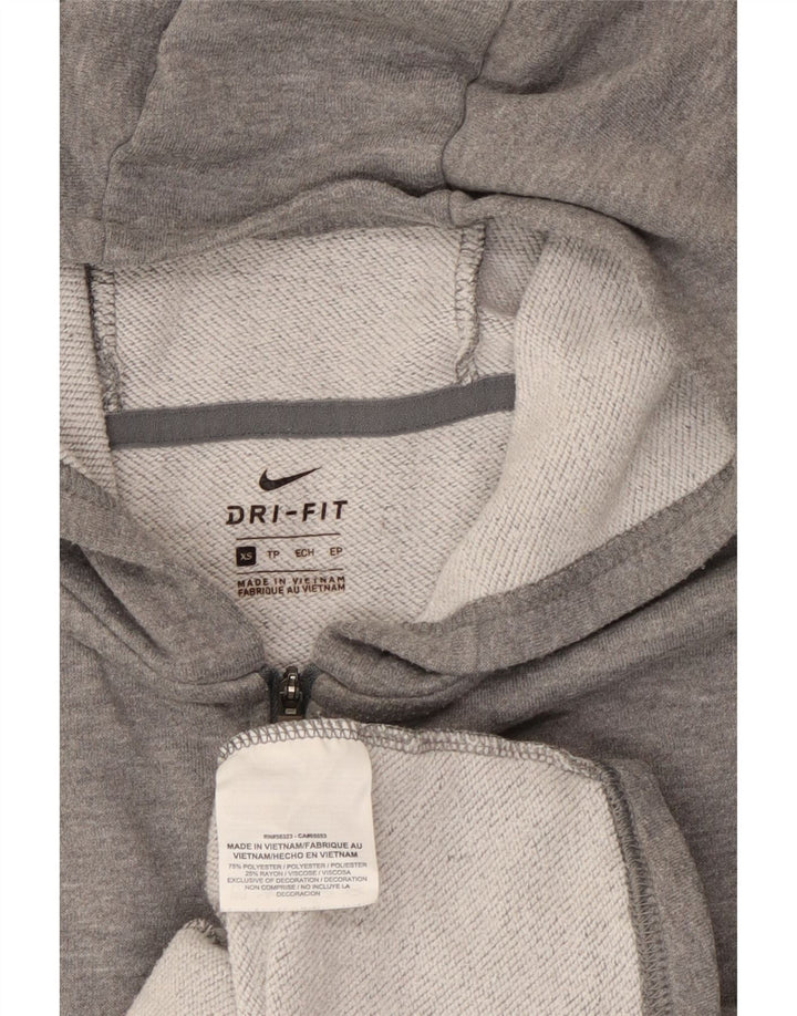 Nike hættetrøje med lynlås til kvinder UK 6 XS Grå polyester