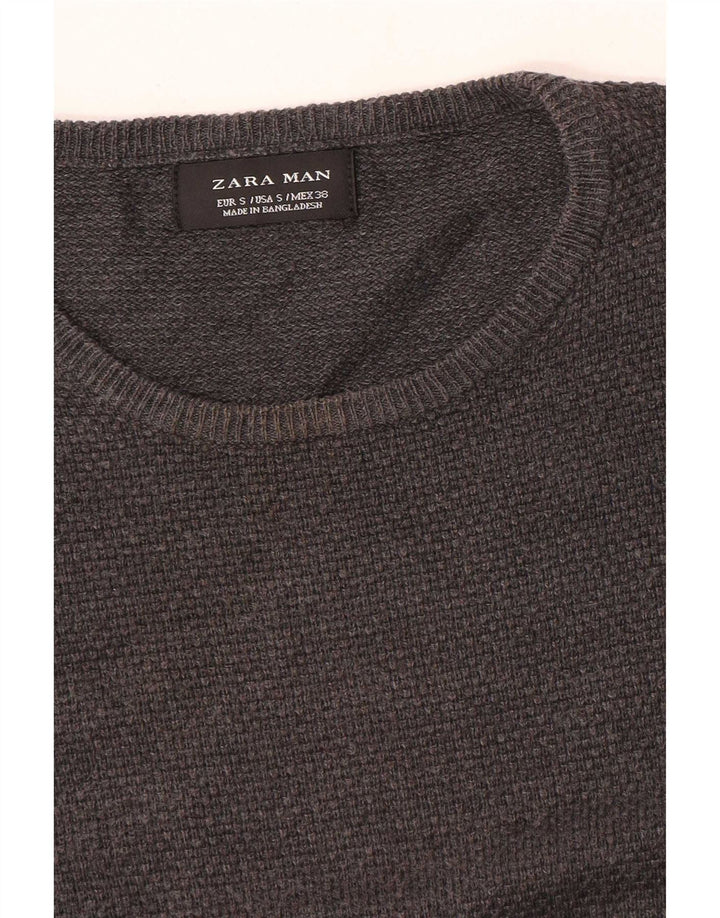 Zara Herre sweater med rund hals, lille grå