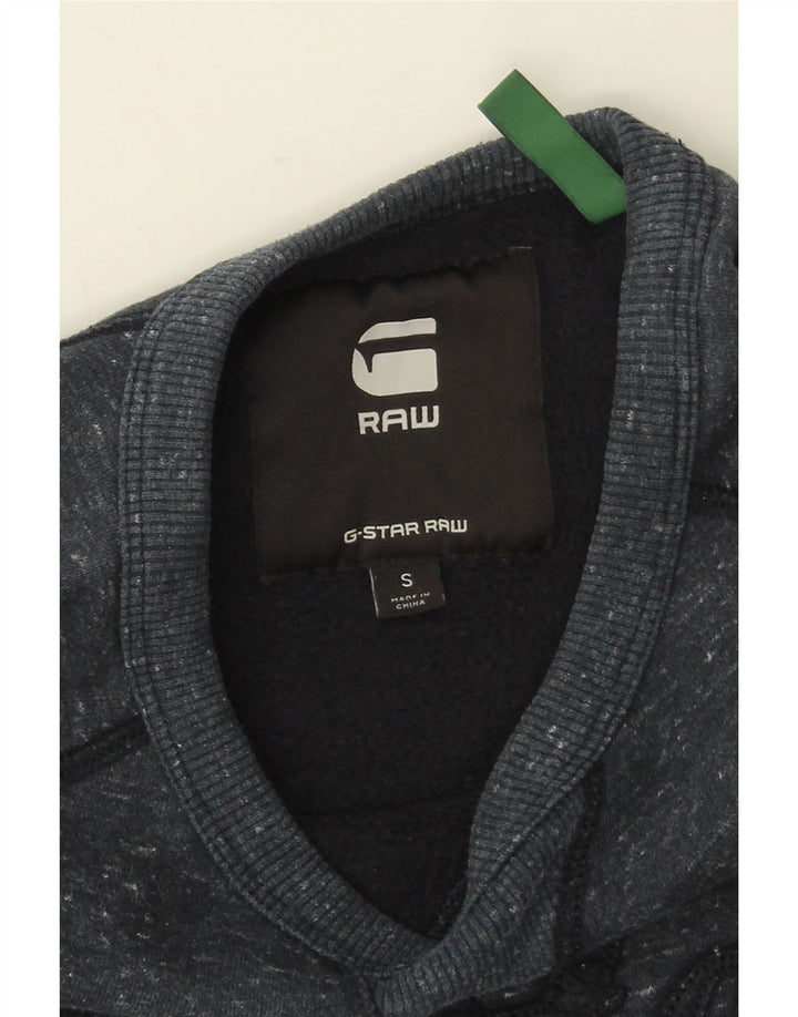 G-Star grafisk sweatshirt til mænd, lille marineblå flækket bomuld