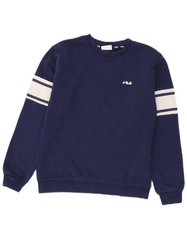 Fila Boys Sweatshirt Jumper 13-14 år Navy Blue Colourblock Bomuld