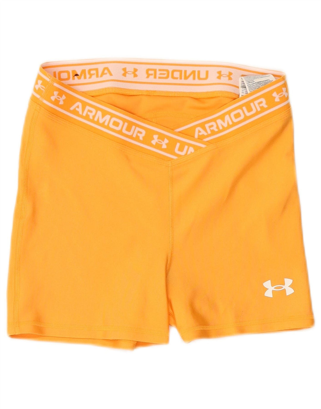 UNDER ARMOUR Grafiske sportsshorts til kvinder UK 12 Medium Orange Polyester