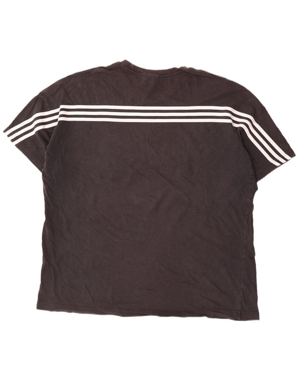 Adidas Mens T-Shirt Top 2XL Black Cotton