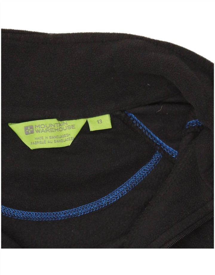 MOUNTAIN WAREHOUSE Boys Fleece Jumper 12-13 Years Black Colourblock