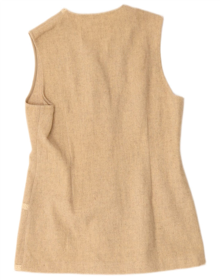 Vintage Damevest UK 14 Medium Beige Uld