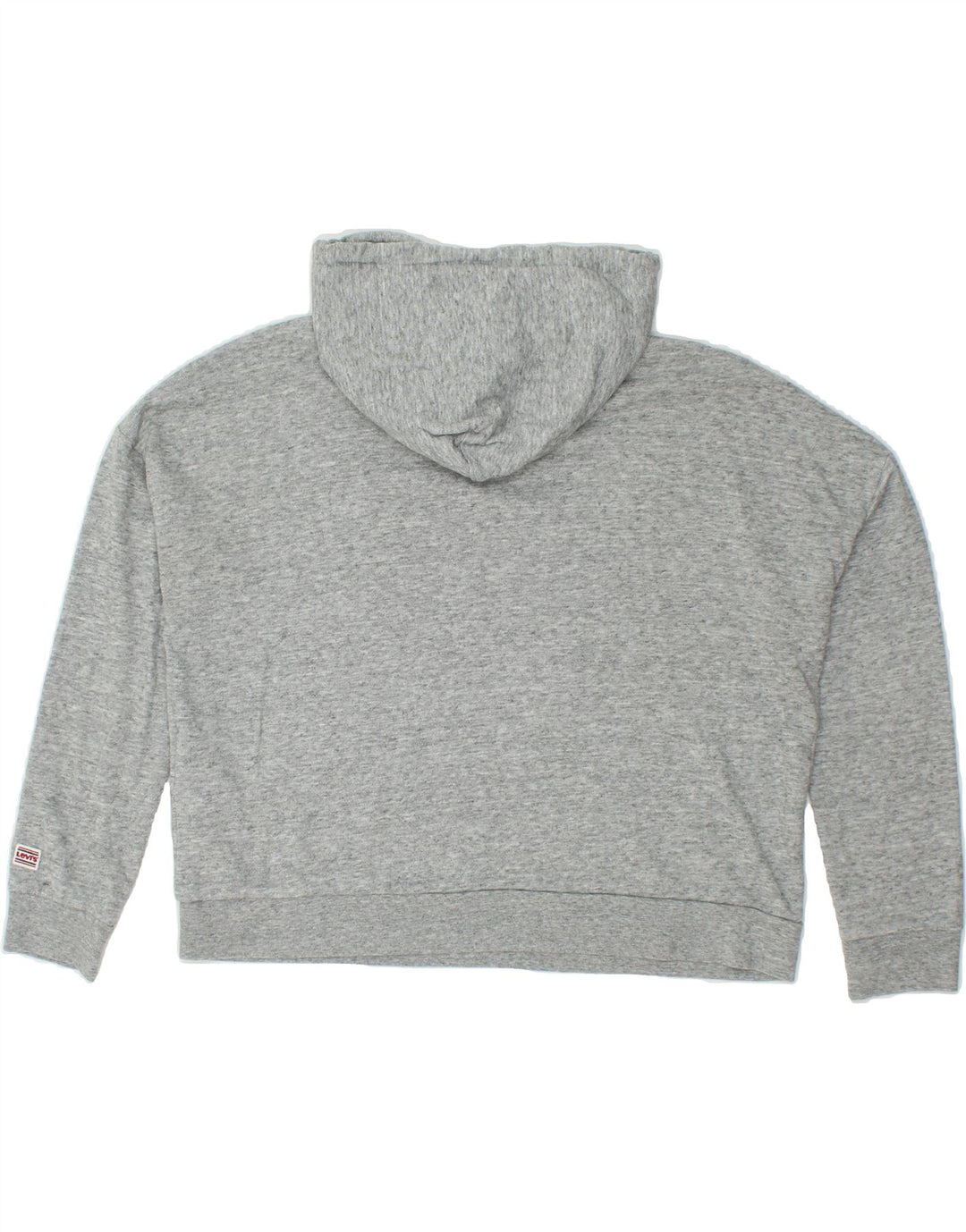 LEVI'S Womens Oversized Graphic Hoodie Jumper UK 10 Small Grey Flecked Vintage Levi's and Second-Hand Levi's from Messina Hembry 
