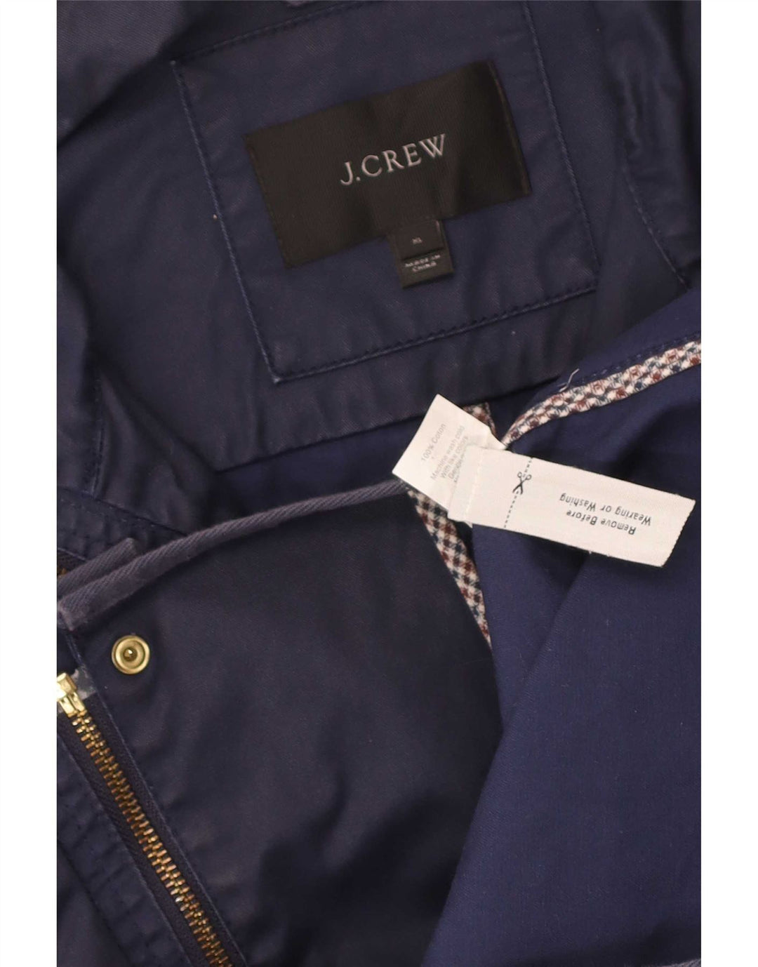 J. Crew Womens Utility Jacket UK 18 XL Marineblå Bomuld