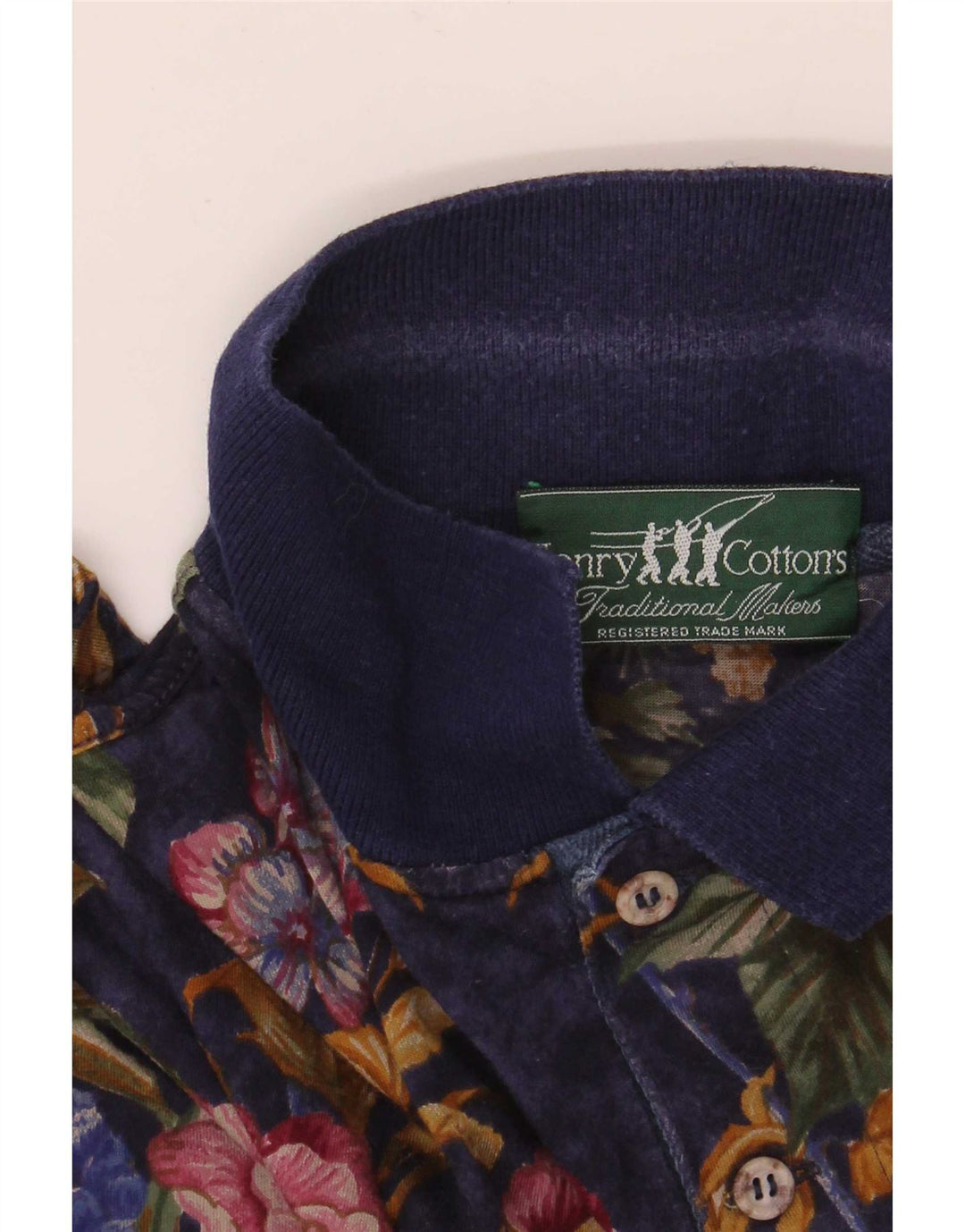Henry Cottons Poloskjorte til mænd Medium Navy Blue Floral