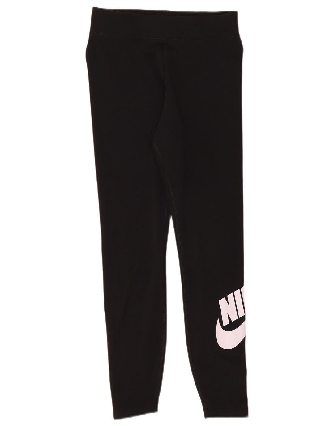Nike Dame Grafiske Leggings UK 12 Medium Sort Bomuld