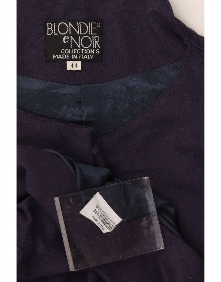 VINTAGE Bomberjakke til kvinder IT 44 Medium Navy Blue Acetate