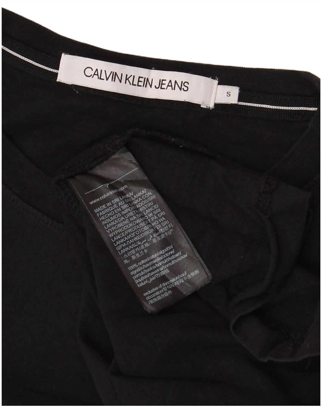 CALVIN KLEIN JEANS Herre grafisk T-shirt Top Lille sort bomuld