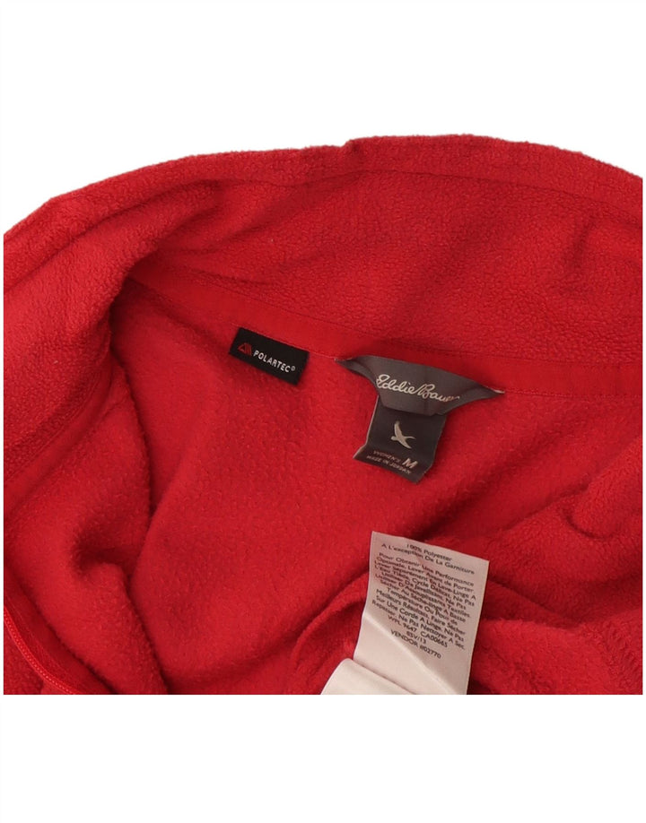 Eddie Bauer Dame lynlås-hals Fleece Jumper UK 14 Medium Pink Polyester