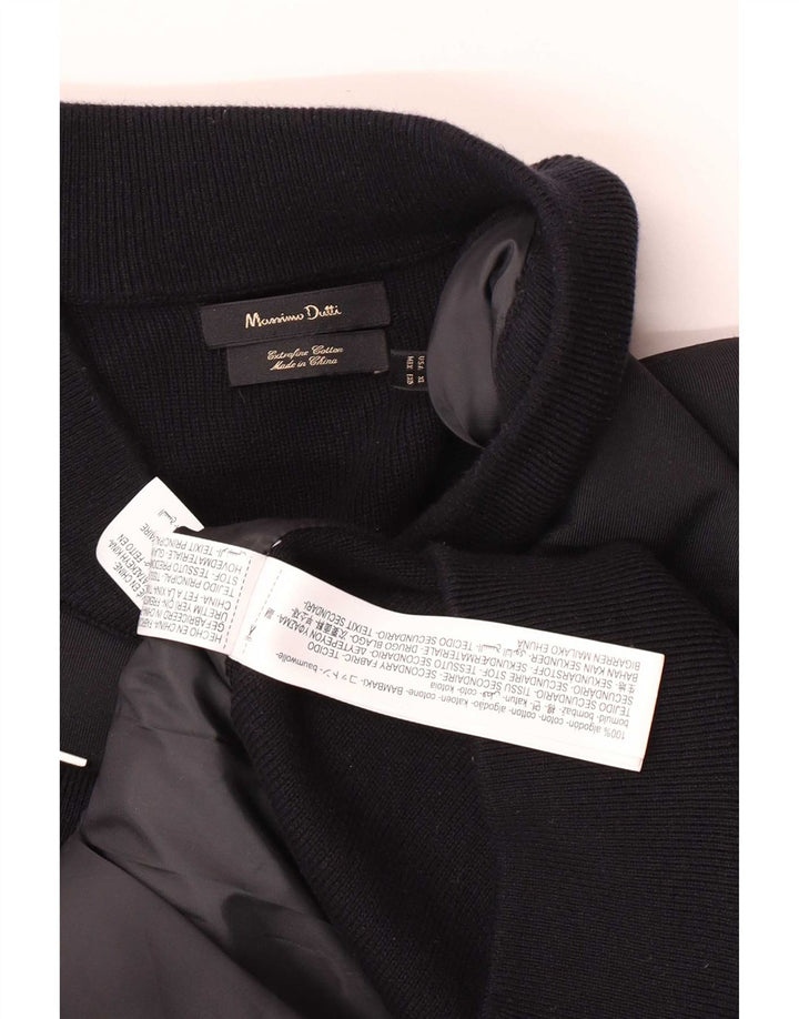 Massimo Dutti Herre Bomber Jacket UK 42 XL Sort Bomuld