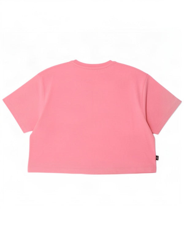 Puma Girls Crop Grafisk T-Shirt Top 7-8 år Pink Bomuld