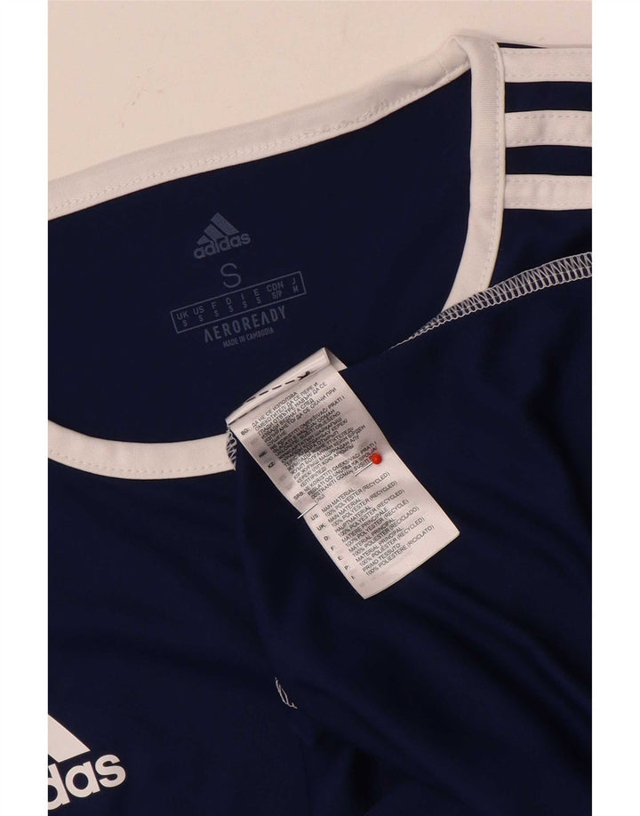 Adidas Aeroready T-Shirt Top Small Navy Blue Colourblock Polyester til mænd