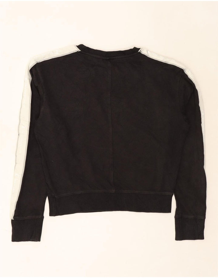 CHAMPION Womens Graphic Sweatshirt Jumper UK 10 Small Black Cotton Vintage Champion and Second-Hand Champion from Messina Hembry 