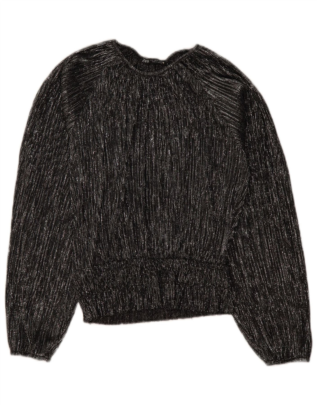 ZARA Dame Oversized langærmet bluse Top UK 10 Lille sort stribet