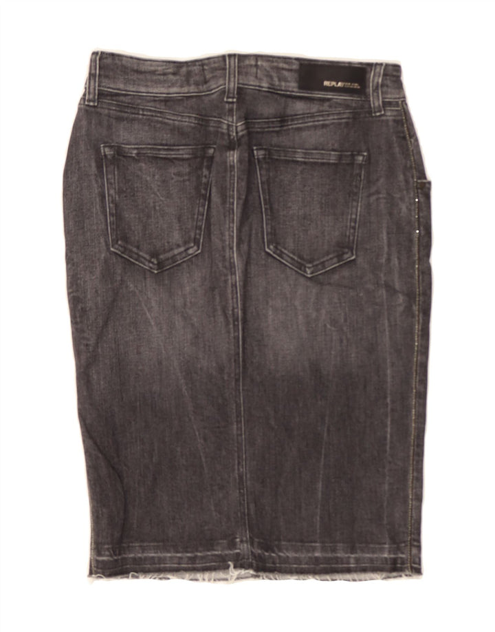 REPLAY Womens Denim Skirt W27 Small  Grey Cotton Vintage Replay and Second-Hand Replay from Messina Hembry 