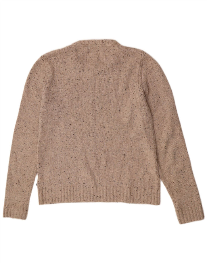 Fedt ansigt til mænd med rund hals sweater Medium Beige Flecked Bomuld