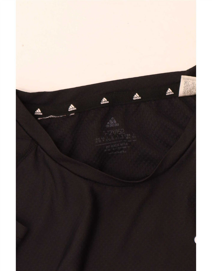 Adidas Boys Aeroready T-Shirt Top 11-12 År Sort Polyester