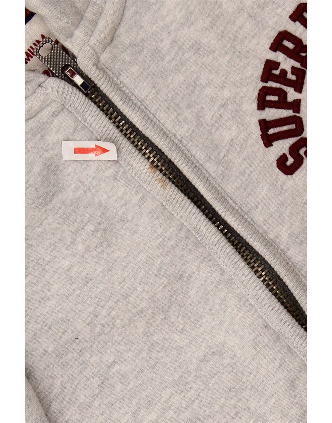 SUPERDRY Herre grafisk hættetrøje med lynlås, lille grå bomuld