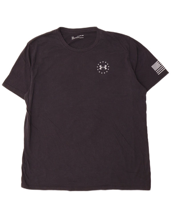 Under Armour Herre Heat Gear Grafisk T-Shirt Top 2XL Sort
