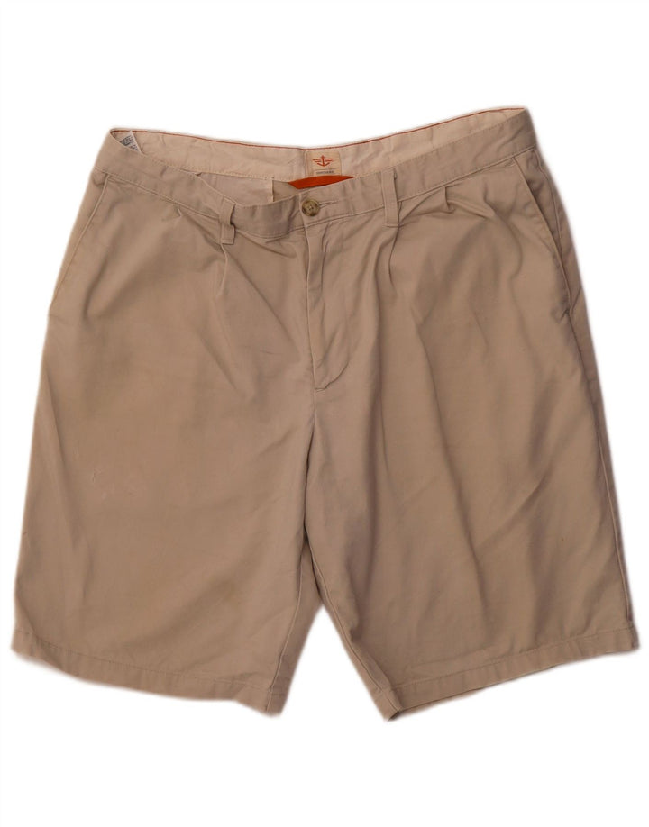 DOCKERS Mens Chino Shorts W34 Large  Beige Cotton