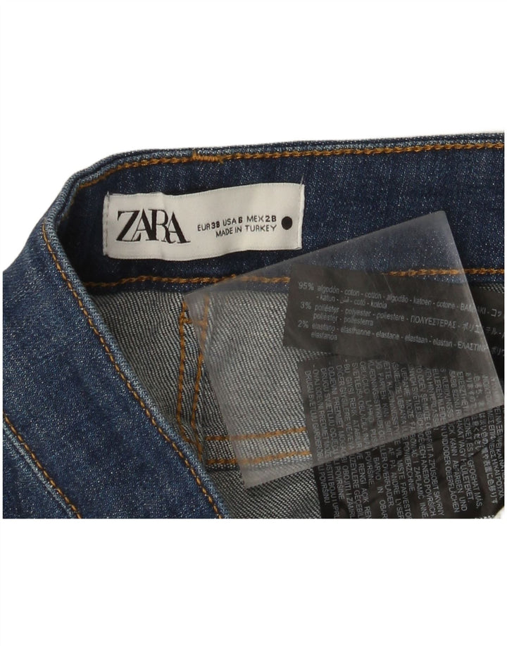 Zara Dame Bootcut Jeans EU 38 Small W28 L27 Marineblå Bomuld